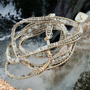 💖 Lovely Leather & Crystals Wrap Bracelet 💖